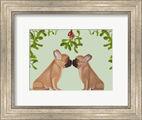 Framed French Bulldogs and Mistletoe