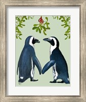 Framed Penguins And Mistletoe