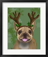 Framed French Bulldog, Antlers 1