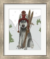 Framed Husky Skiing