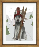 Framed Husky Skiing