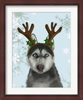 Framed Husky and Antlers