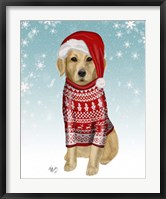 Framed Golden Retriever in Christmas Sweater