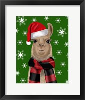 Framed Llama, Christmas Hat