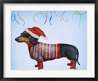 Framed Christmas Dachshund