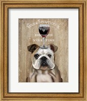 Framed Dog Au Vin, English Bulldog