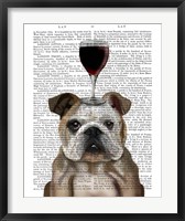 Framed Dog Au Vin, English Bulldog