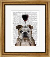 Framed Dog Au Vin, English Bulldog