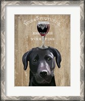 Framed Dog Au Vin, Black Labrador