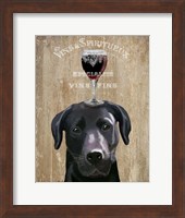 Framed Dog Au Vin, Black Labrador