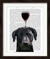 Framed Dog Au Vin, Black Labrador