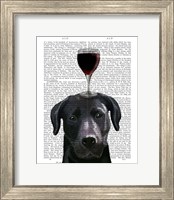 Framed Dog Au Vin, Black Labrador