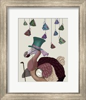 Framed Dodo with Hanging Teacups