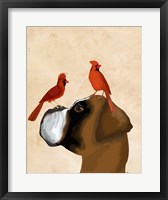 Framed Boxer and Red Cardinals