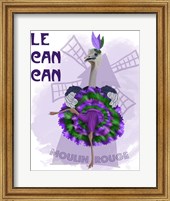 Framed Ostrich, Can Can in Purple and Green