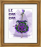 Framed Ostrich, Can Can in Purple and Green
