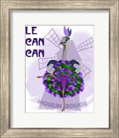 Framed Ostrich, Can Can in Purple and Green