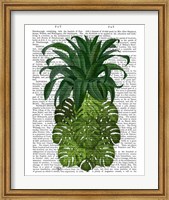 Framed Pineapple, Monstera Leaf