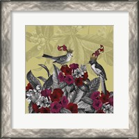 Framed 'Blooming Birds, Azalea' border=