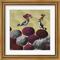 Framed 'Blooming Birds, Chrysanthemum 2' border=