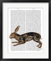 Framed Hare and Black Leaves