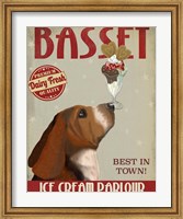 Framed Basset Hound Ice Cream