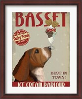 Framed Basset Hound Ice Cream