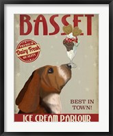 Framed Basset Hound Ice Cream