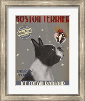 Framed Boston Terrier Ice Cream