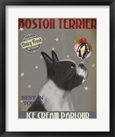 Framed Boston Terrier Ice Cream