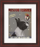 Framed Boston Terrier Ice Cream