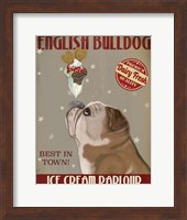 Framed English Bulldog Ice Cream