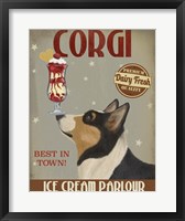 Framed Corgi, Black and Tan, Ice Cream