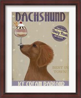 Framed Dachshund, Gold, Ice Cream