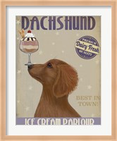 Framed Dachshund, Gold, Ice Cream
