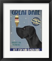 Framed Great Dane, Black, Ice Cream