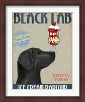 Framed Black Labrador Ice Cream