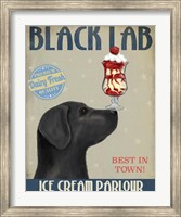 Framed Black Labrador Ice Cream