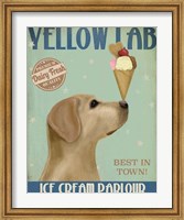 Framed Yellow Labrador Ice Cream