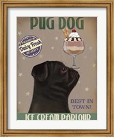 Framed Pug, Black, Ice Cream