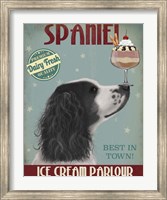 Framed Springer Spaniel, Black and White, Ice Cream