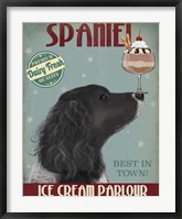 Framed Springer Spaniel, Black, Bebe,Ice Cream