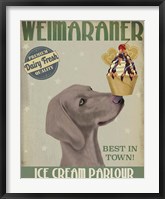 Framed Weimaraner Ice Cream