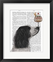 Framed Springer Spaniel, Black and White, Ice Cream