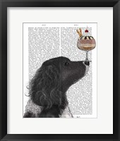 Framed Springer Spaniel, Black, Bebe,Ice Cream