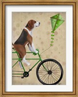 Framed Beagle on Bicycle