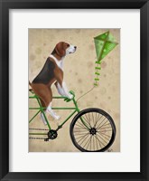 Framed Beagle on Bicycle