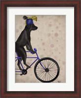 Framed Black Labrador on Bicycle