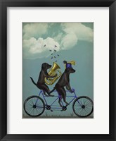 Framed Black Labrador Tandem