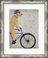 Framed Yellow Labrador on Bicycle